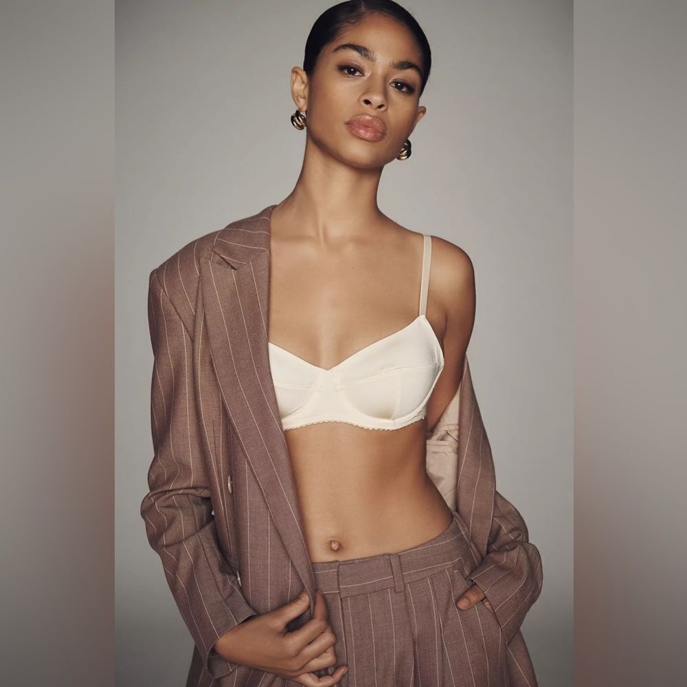 By Anthropologie Stretch Satin Bra Size M New
